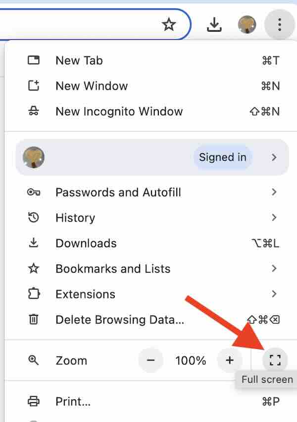 how to make Chrome open full screen