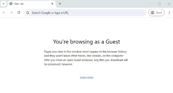 google chrome guest mode