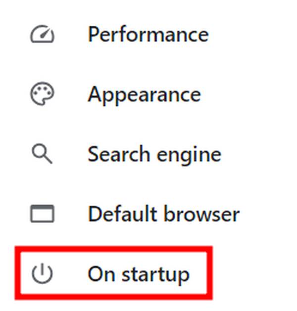 new tab chrome settings