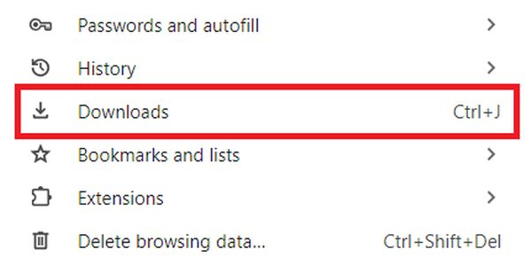 chrome clear download history