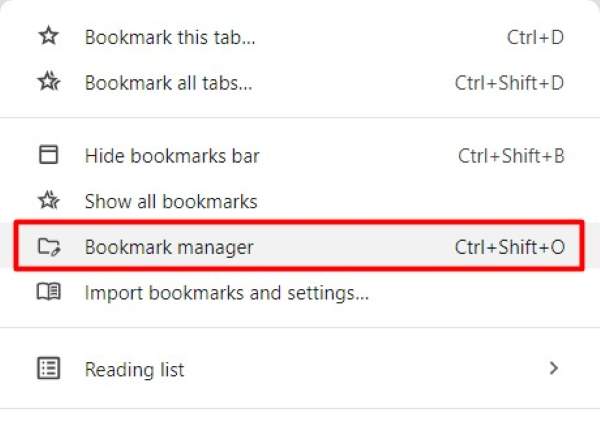 delete all bookmarks chrome