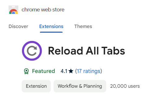 chrome how to refresh all tabs