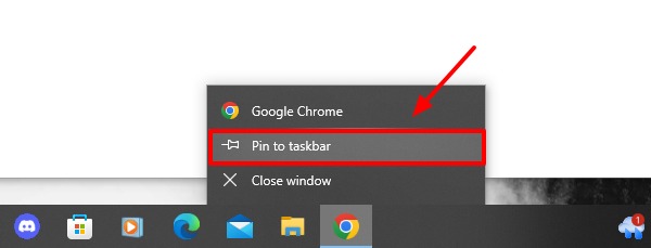 add google chrome to taskbar