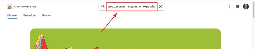 google chrome amazon search suggestion expander