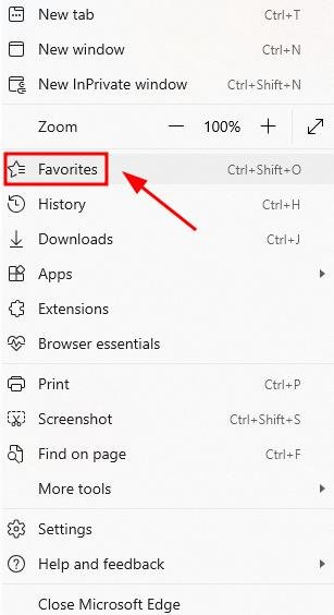 google chrome export edge favorites