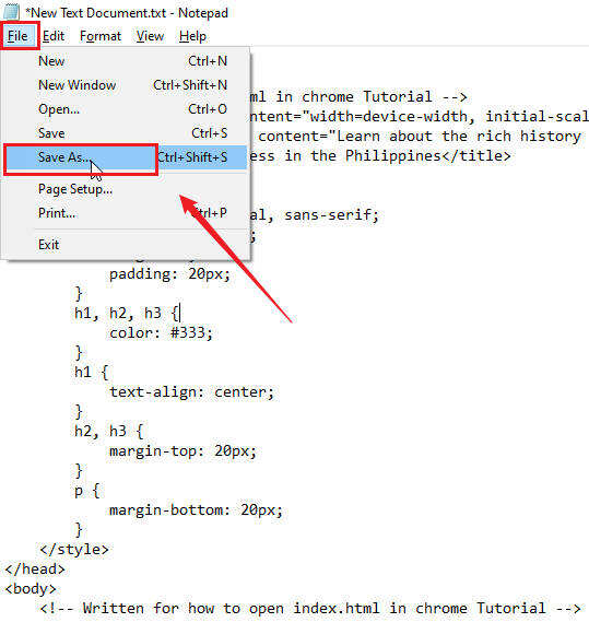 how to open html code in chrome