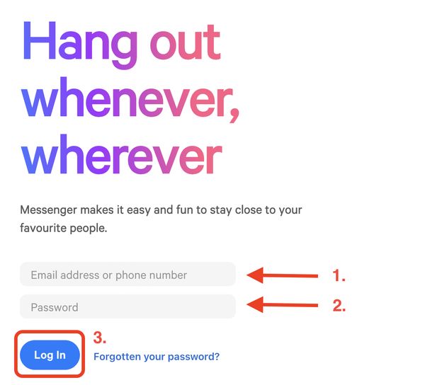 open the messenger app on chrome