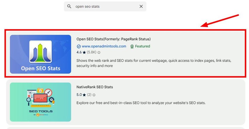 seo stats on chrome open